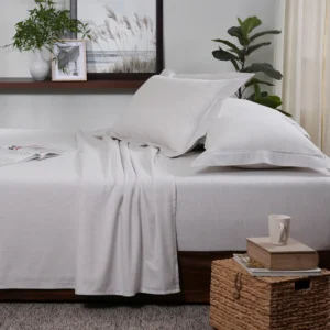 Bed Sheet with 2 Pillow Cases 224cmX275cm - Light grey