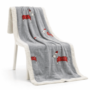 Soft fur blanket for children- Santa dog