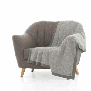 Pătură pentru canapea - verde și alb