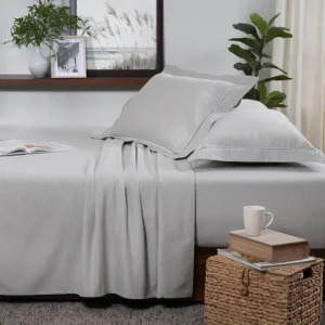 Bed Sheet with 2 Pillow Cases- Grey 250cm x 275cm