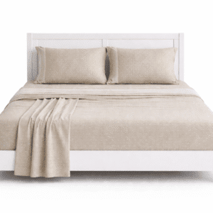 Bed Sheet with 2 Pillow Cases dots- Beige 224cm x 275cm