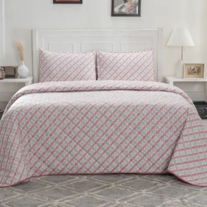 Quilt set - Soft Lines- Pink & Grey