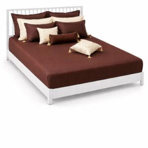 Bed Sheet with 4 pillow cases- Spotlight Brown 274cm x 274cm